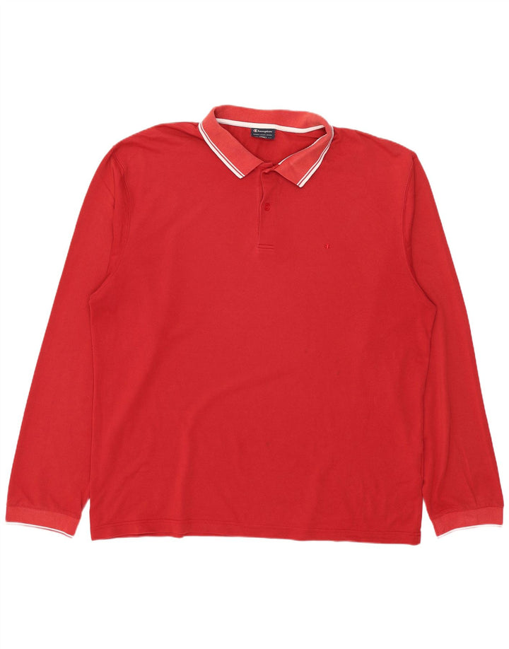 Champion Mens Long Sleeve Polo Shirt 2XL Red