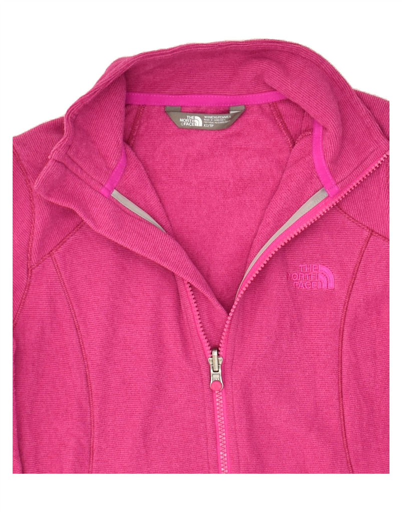 THE NORTH FACE Womens Tracksuit Top Jacket UK 6 XS Pink Striped Polyester | Vintage The North Face | Thrift | Second-Hand The North Face | Used Clothing | Messina Hembry 