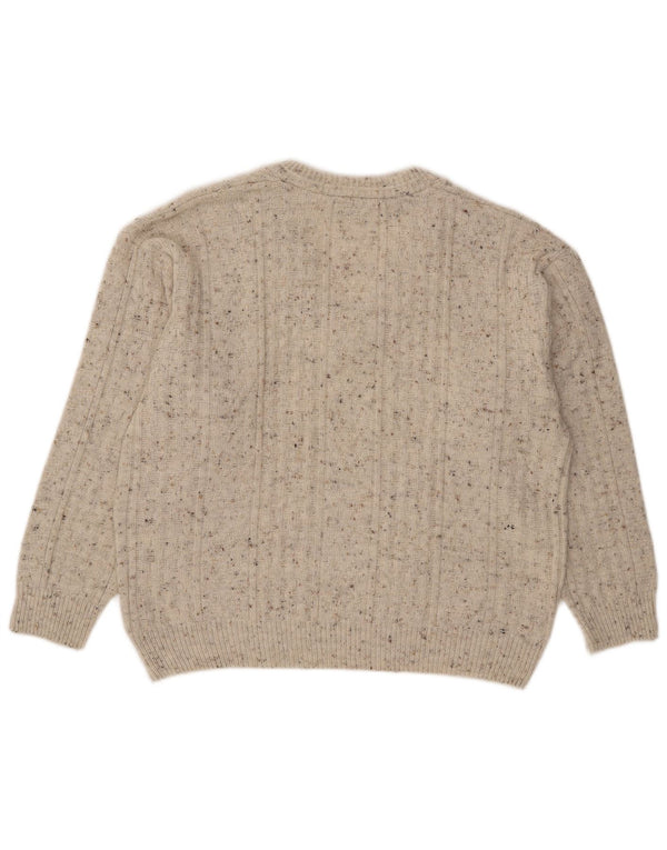 Canda Mens V-Neck Jumper Sweater Medium Grey Flecked Acrylic
