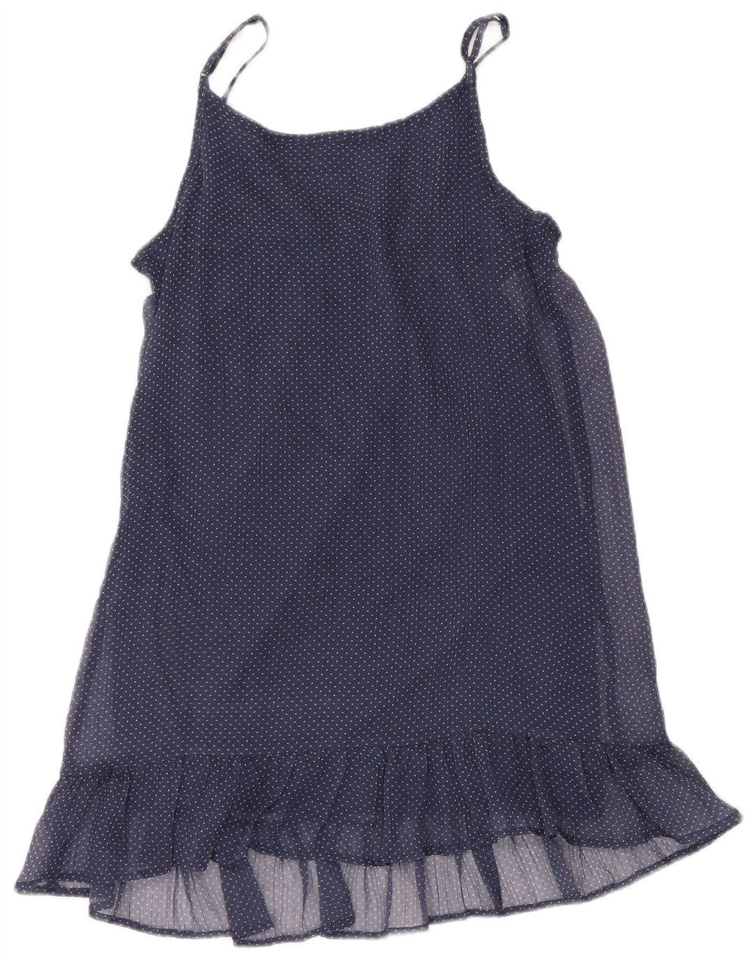 BENETTON Womens Sundress UK 10 Small Navy Blue Spotted Polyester