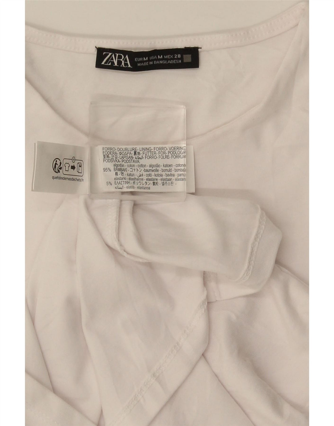 Zara Womens Top Long Sleeve UK 12 Medium White Cotton