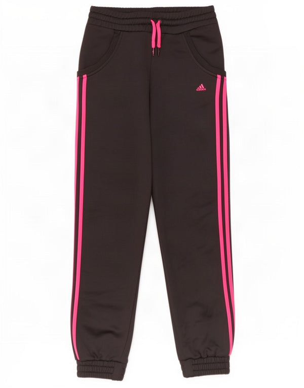 Adidas Girls Tracksuit Trousers Joggers 13-14 Years Black Polyester