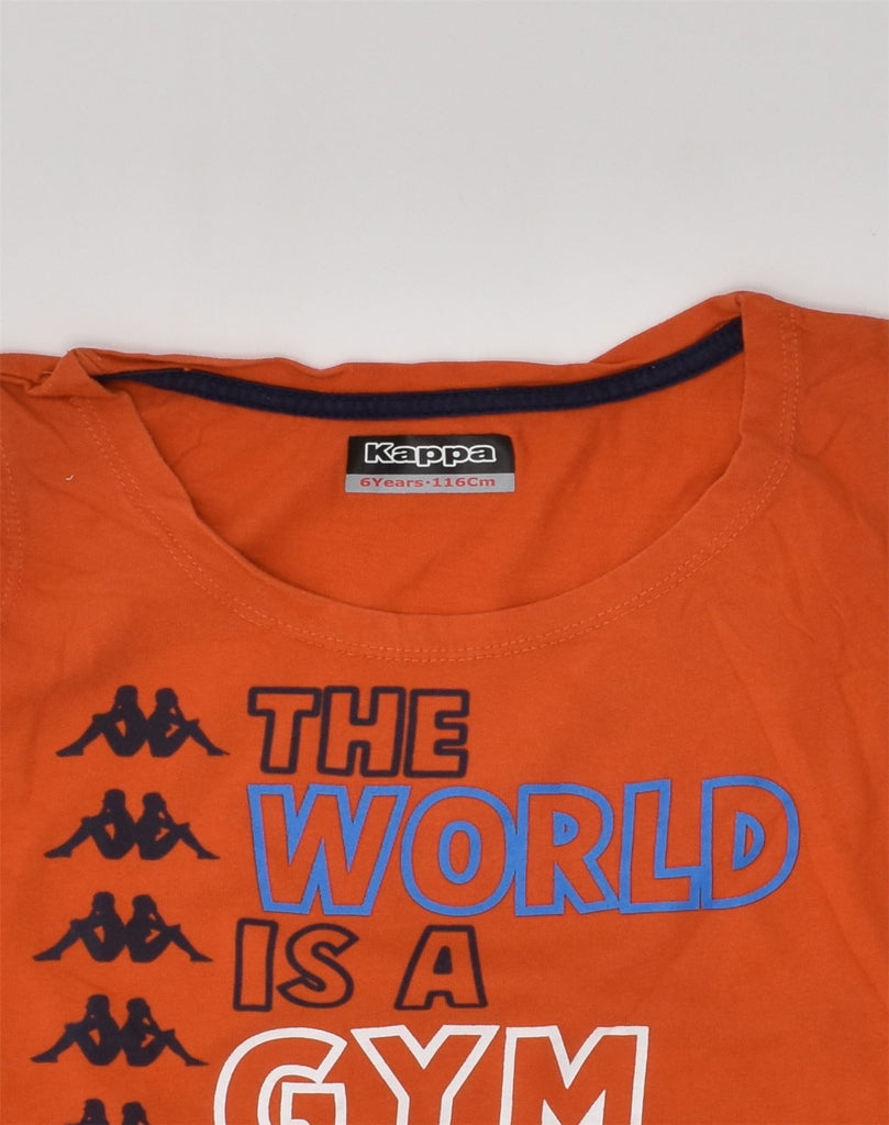 KAPPA Boys Graphic Vest Top 5-6 Years Orange Cotton | Vintage Kappa | Thrift | Second-Hand Kappa | Used Clothing | Messina Hembry 