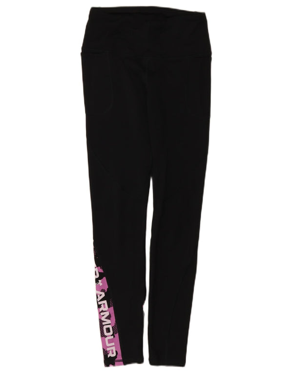 Under Armour Womens Cold Gear Graphic Leggings UK 4 XS Black Camouflage