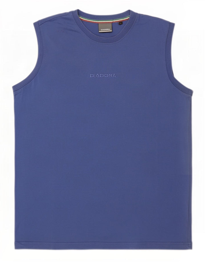 Diadora Mens Vest Top Large Blue Cotton