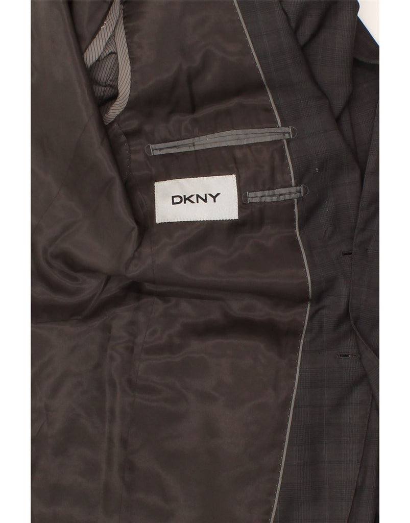 DKNY Mens 2 Button Blazer Jacket UK 38 Medium Grey Check Wool Vintage Dkny and Second-Hand Dkny from Messina Hembry 