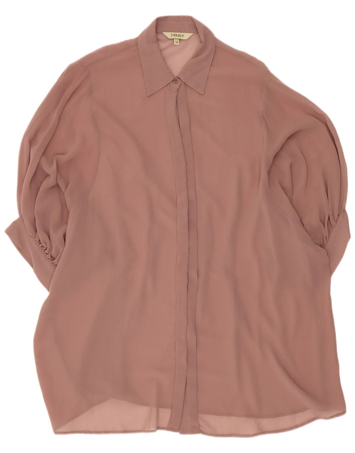 Vintage Womens Short Sleeve Shirt Blouse IT 52 2XL Pink