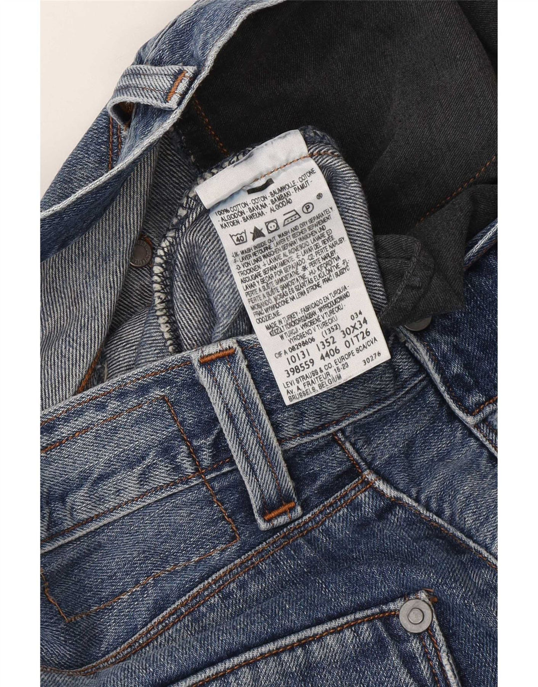 Levi's Mens Engineered Straight Jeans W30 L34 Blue Cotton