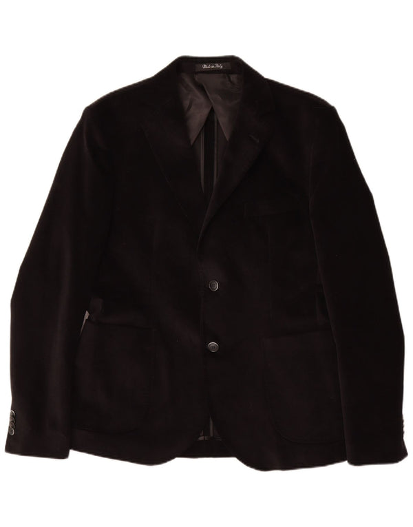 VINTAGE Mens 2 Button Blazer Jacket IT 50 Large Black Cotton