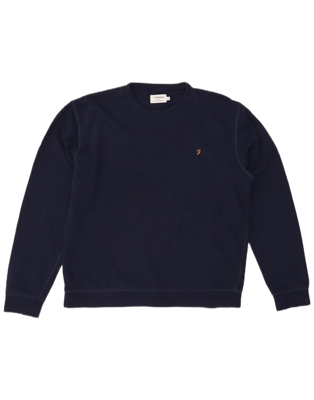 FARAH Mens Crew Neck Jumper Sweater XL Navy Blue Cotton