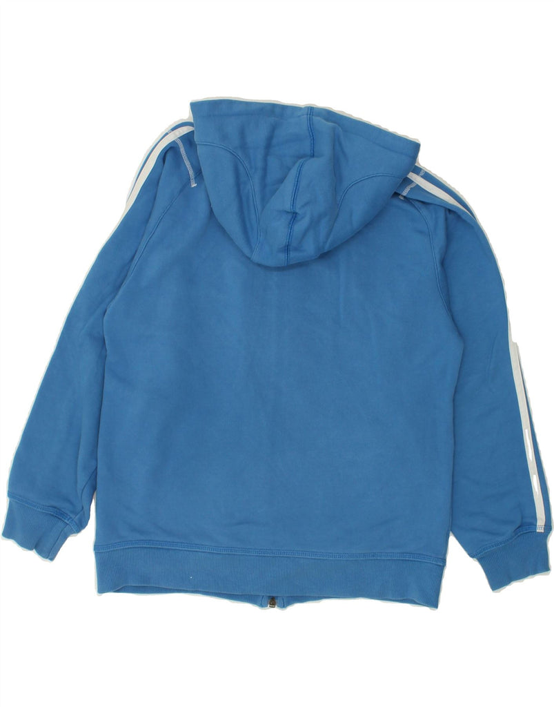 ADIDAS Boys Graphic Zip Hoodie Sweater 11-12 Years Blue Colourblock Cotton | Vintage Adidas | Thrift | Second-Hand Adidas | Used Clothing | Messina Hembry 