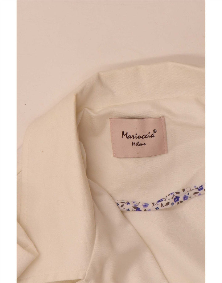 Vintage Girls Crop Bomber Jacket 11-12 Years White Cotton