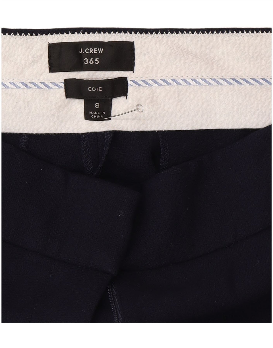 J. Crew Womens Edie Straight Chino Trousers US 8 Medium W32 L32 Navy Blue