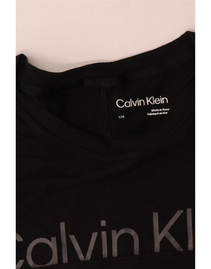 Calvin Klein Mens Graphic T-Shirt Top Large Black Cotton