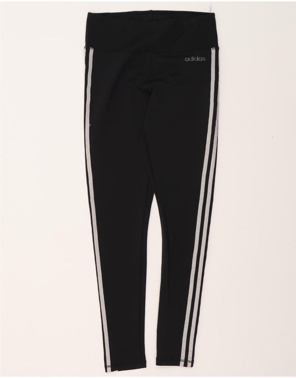 ADIDAS Womens Climalite Leggings UK 12/14 Medium  Black Polyester