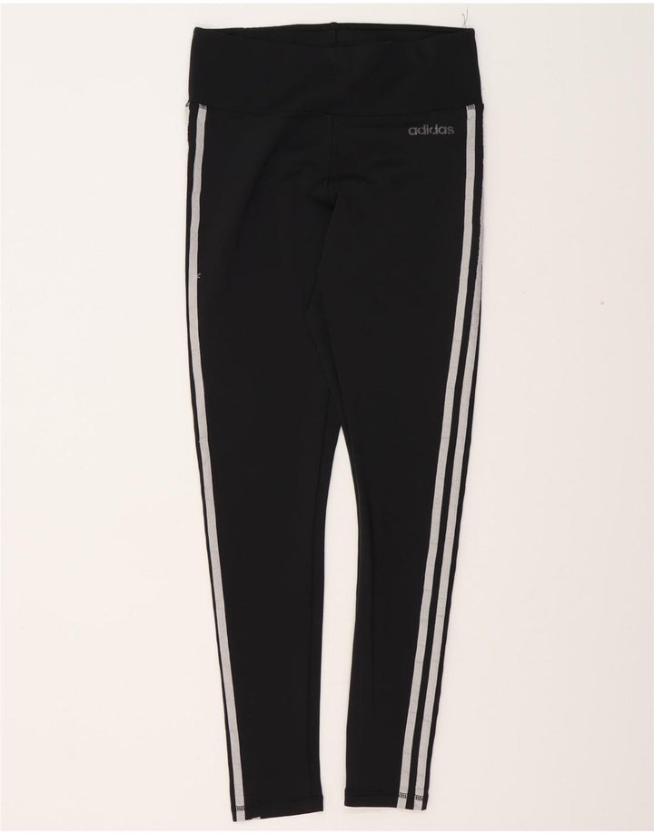 ADIDAS Womens Climalite Leggings UK 12/14 Medium  Black Polyester