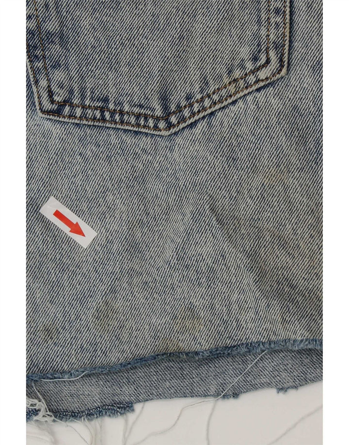 Zara Womens Acid Wash Mini Denim Skirt Medium W28 Blue