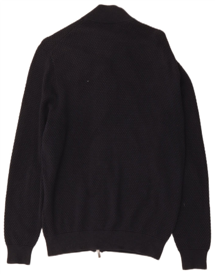 Massimo Dutti Mens Cardigan Sweater 2XL Navy Blue Cotton