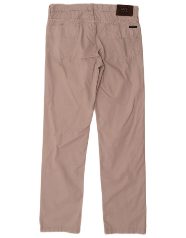 Henry Cottons Mens Straight Casual Trousers W32 L31 Beige Cotton