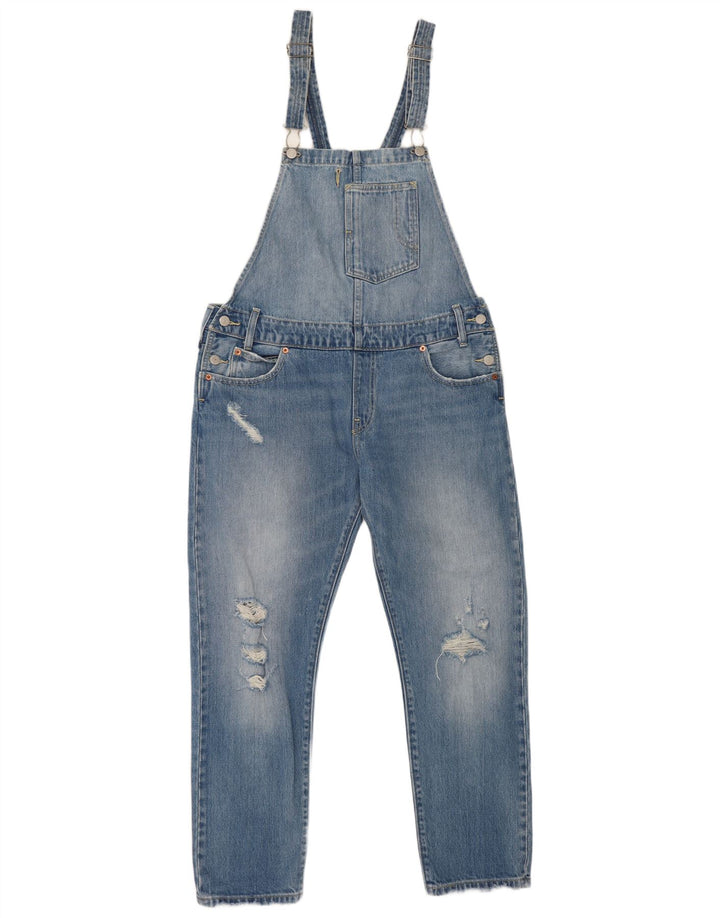 Levi's Womens Distressed Dungarees Straight Jeans Medium W36 L27 Blue
