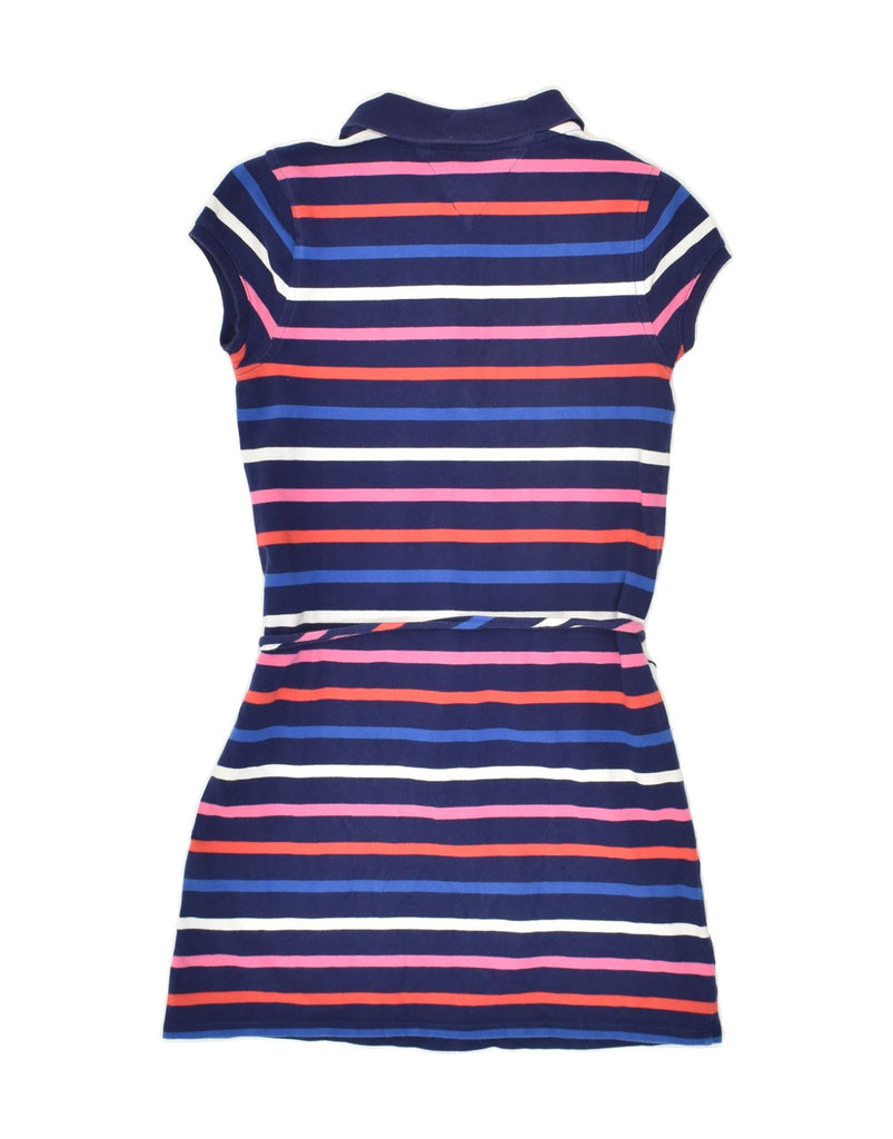 TOMMY HILFIGER Girls Polo Dress 8-9 Years Medium  Navy Blue Striped Cotton | Vintage Tommy Hilfiger | Thrift | Second-Hand Tommy Hilfiger | Used Clothing | Messina Hembry 