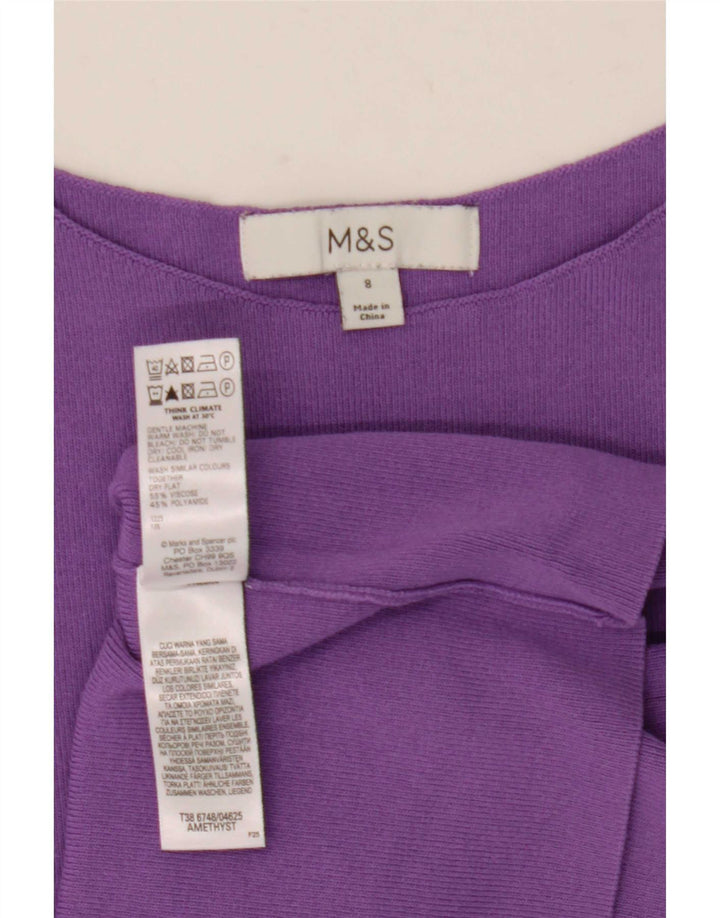 Marks & Spencer Womens Vest Top UK 8 Small Purple Viscose