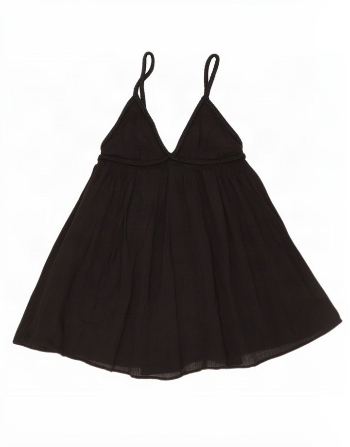 Zara Womens Playsuit UK 12 Medium Black Cotton