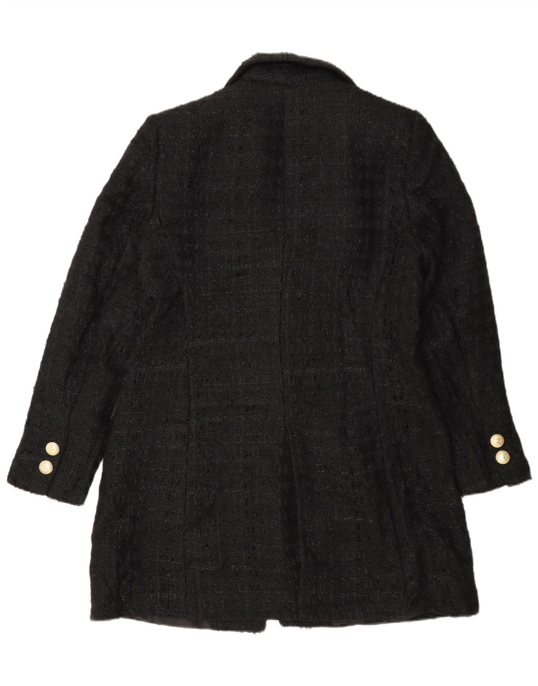 Zara Womens Overcoat UK 16 Large Black Flecked