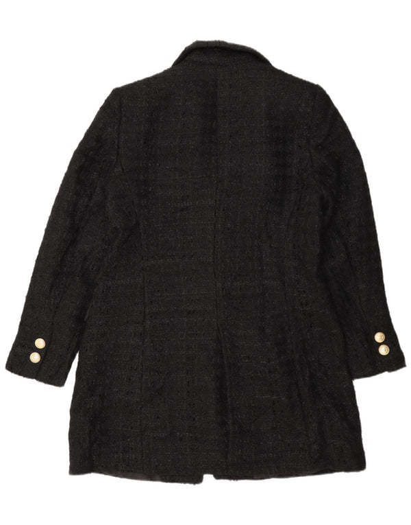 Zara Womens Overcoat UK 16 Large Black Flecked