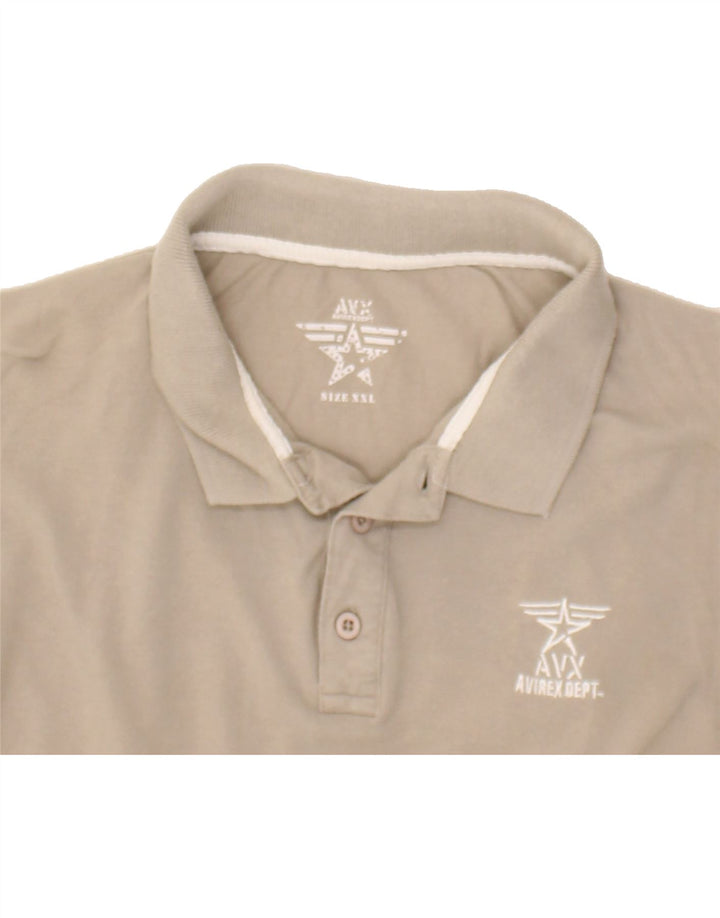 AVIREX Mens Polo Shirt 2XL Beige Cotton Vintage Avirex and Second-Hand Avirex from Messina Hembry 