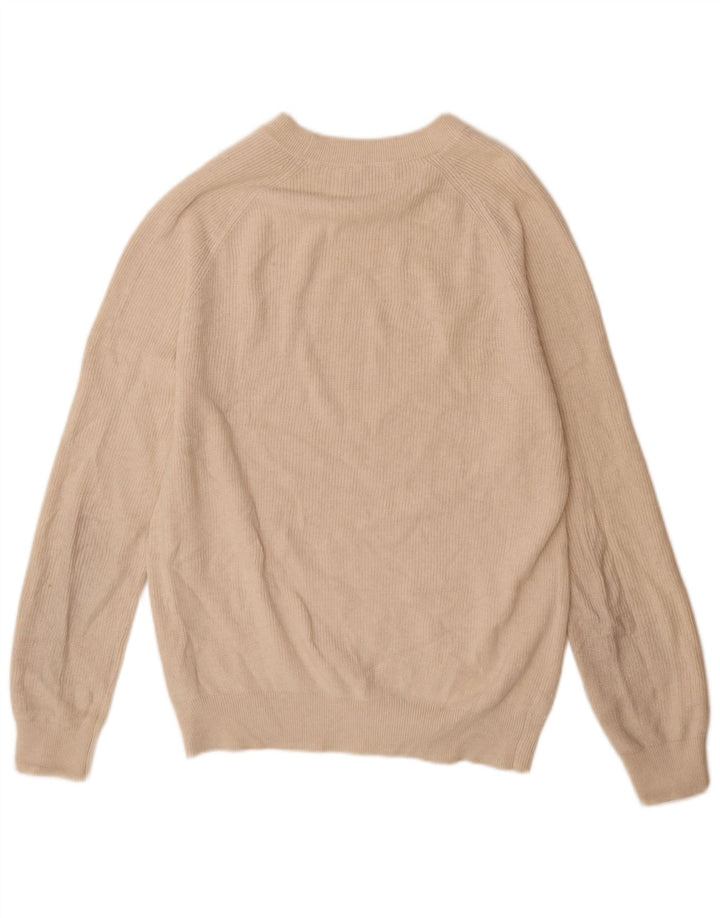 Zara Mens Boat Neck Jumper Sweater Medium Off White Cotton