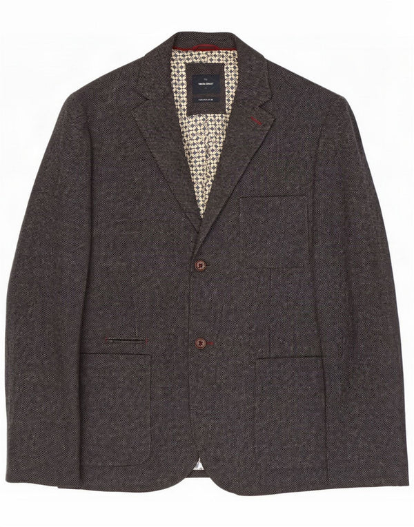 White Stuff Mens 2 Button Blazer Jacket UK 44 2XL Navy Blue Flecked Wool