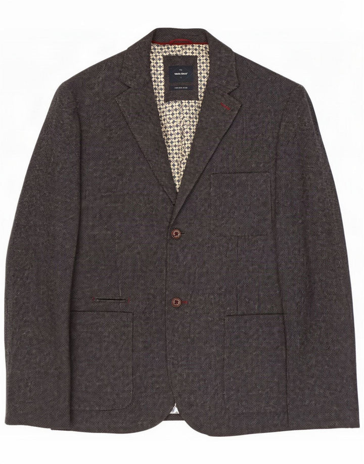 White Stuff Mens 2 Button Blazer Jacket UK 44 2XL Navy Blue Flecked Wool