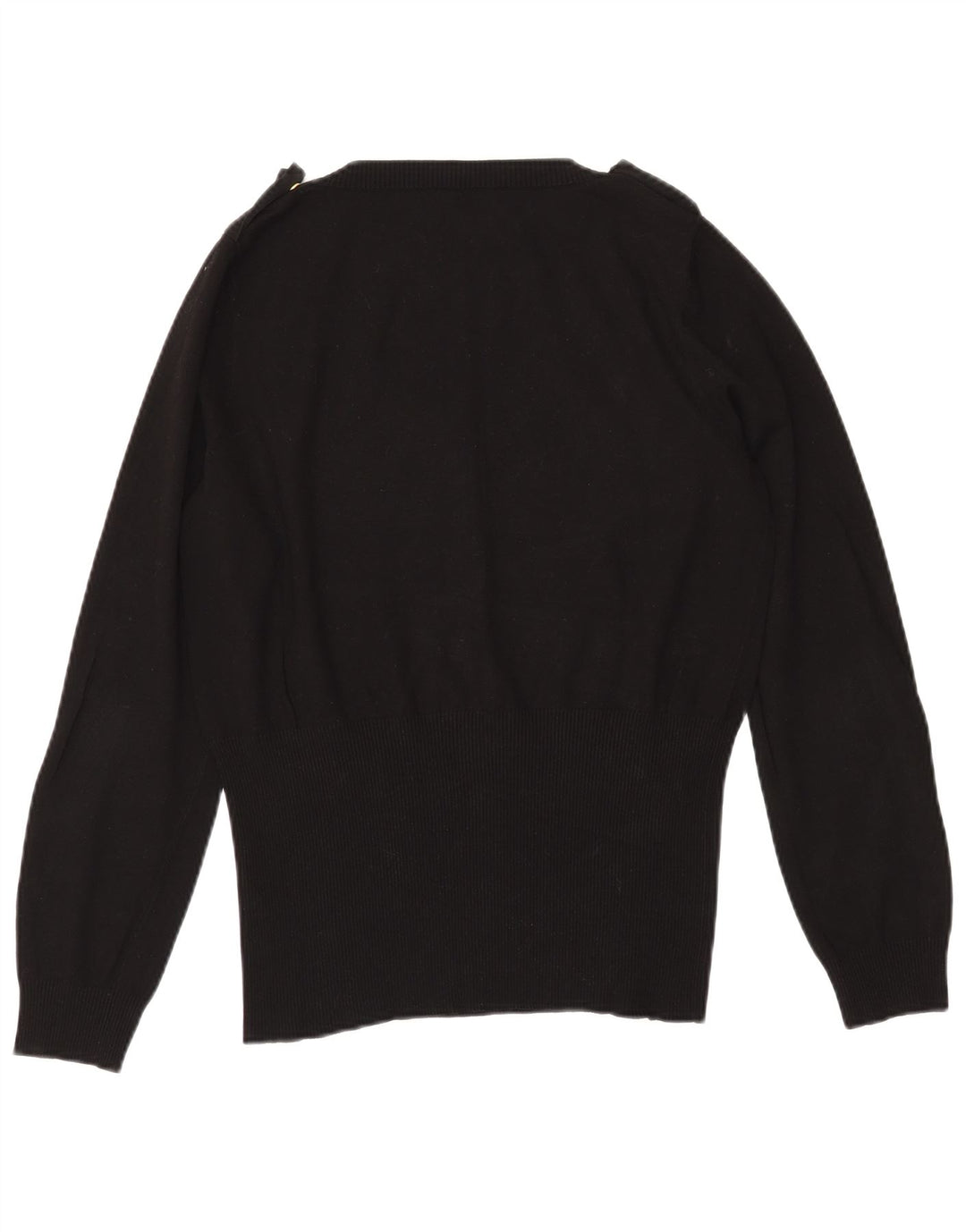 MARELLA Womens Military V-Neck Jumper Sweater UK 20 2XL Black Viscose