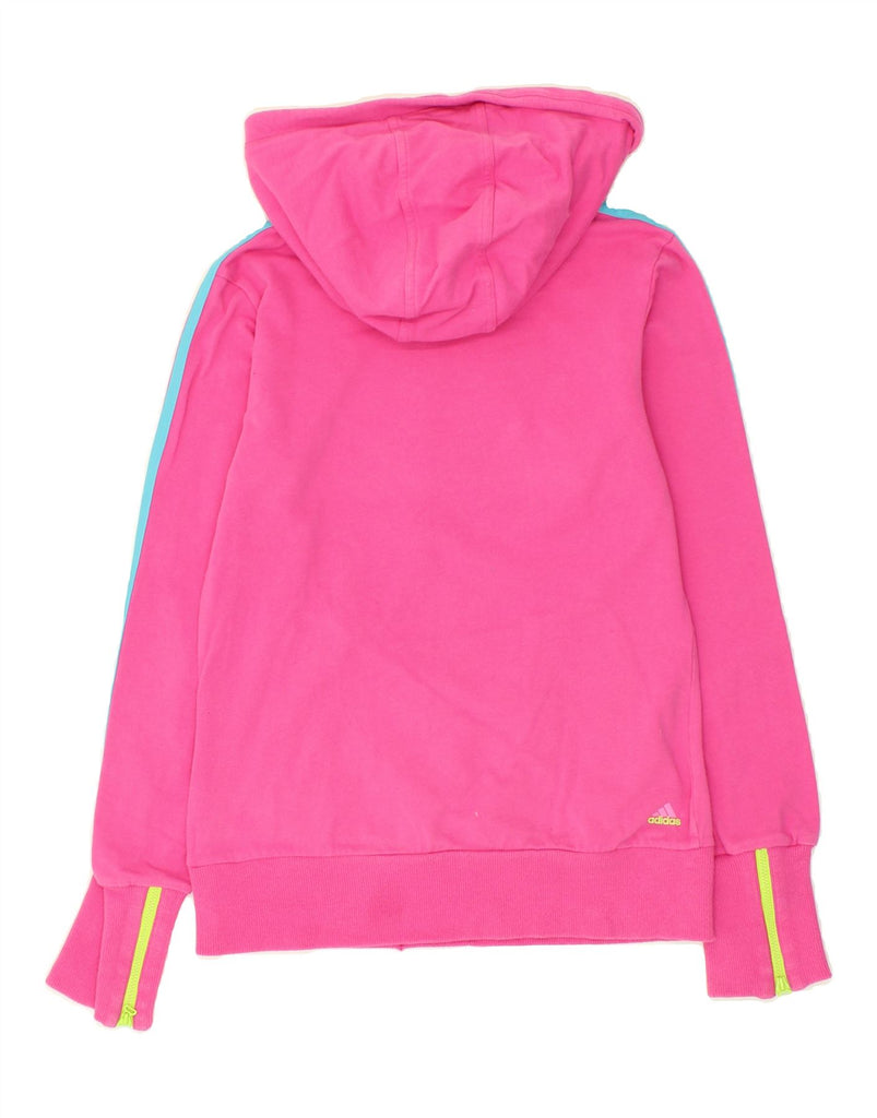 ADIDAS Womens Graphic Hoodie Jumper UK 10 Small Pink Cotton | Vintage Adidas | Thrift | Second-Hand Adidas | Used Clothing | Messina Hembry 