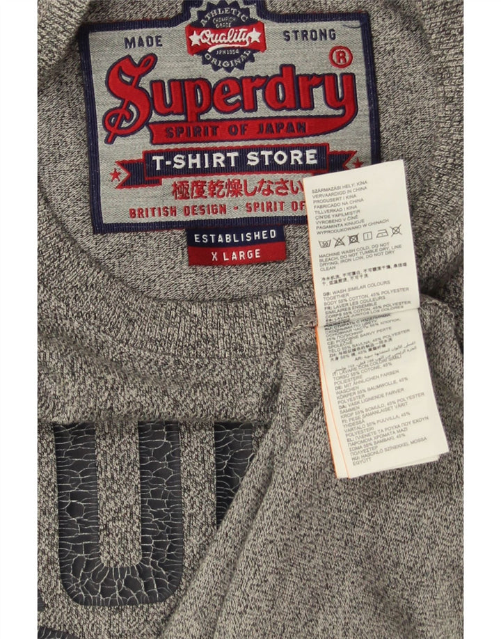 Superdry Mens T-Shirt XL Grey Flecked