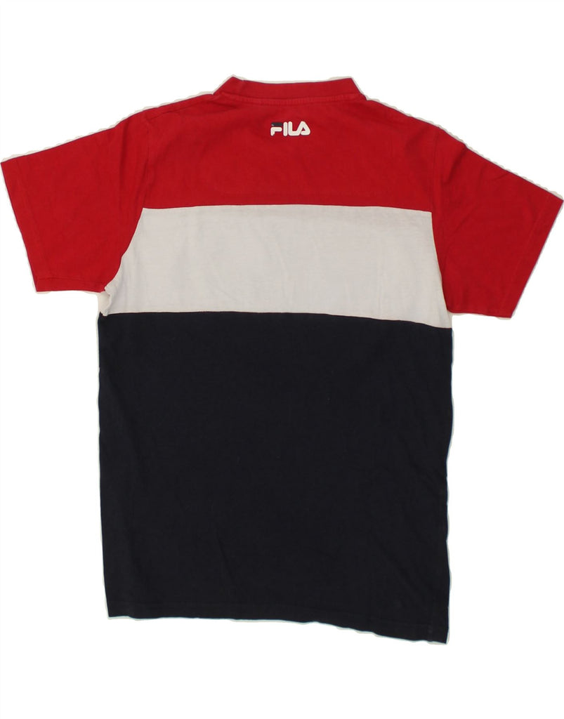 FILA Mens Graphic T-Shirt Top XS Navy Blue Colourblock | Vintage Fila | Thrift | Second-Hand Fila | Used Clothing | Messina Hembry 