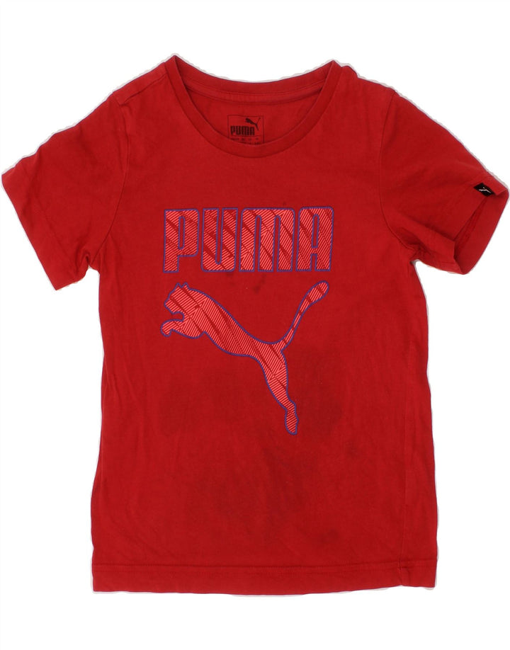 PUMA Girls Graphic T-Shirt Top 5-6 Years Red Vintage Puma and Second-Hand Puma from Messina Hembry 