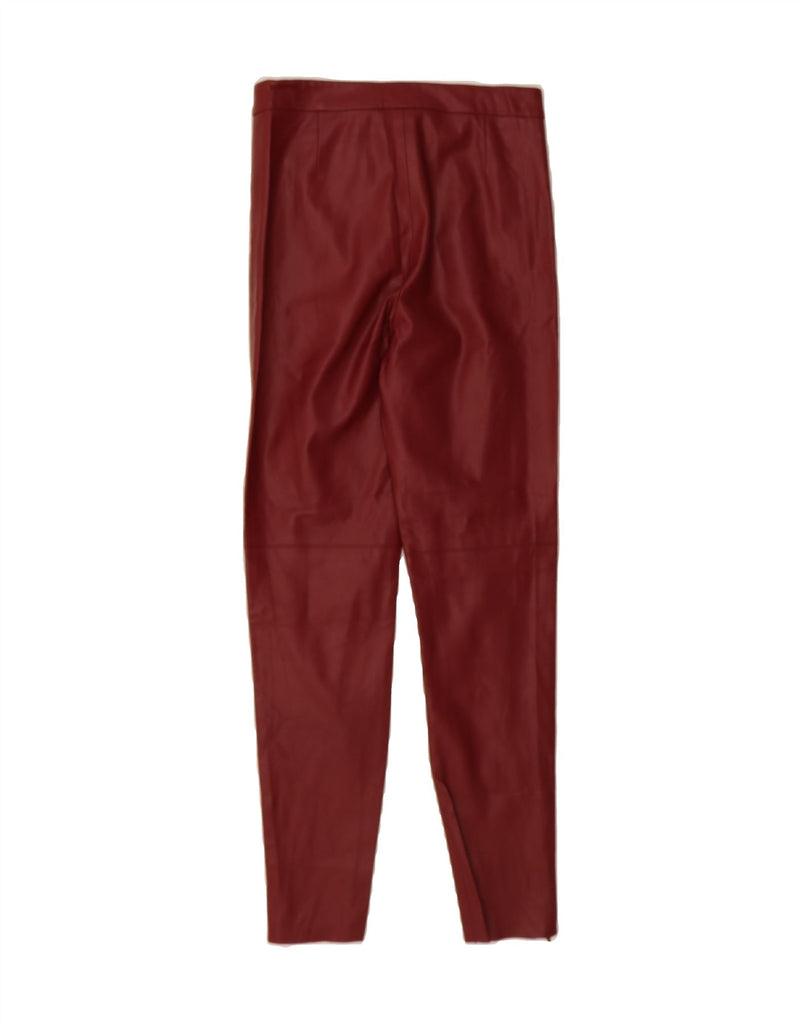 ZARA Womens Skinny Faux Leather Trousers W26 L27 Burgundy Vintage Zara and Second-Hand Zara from Messina Hembry 