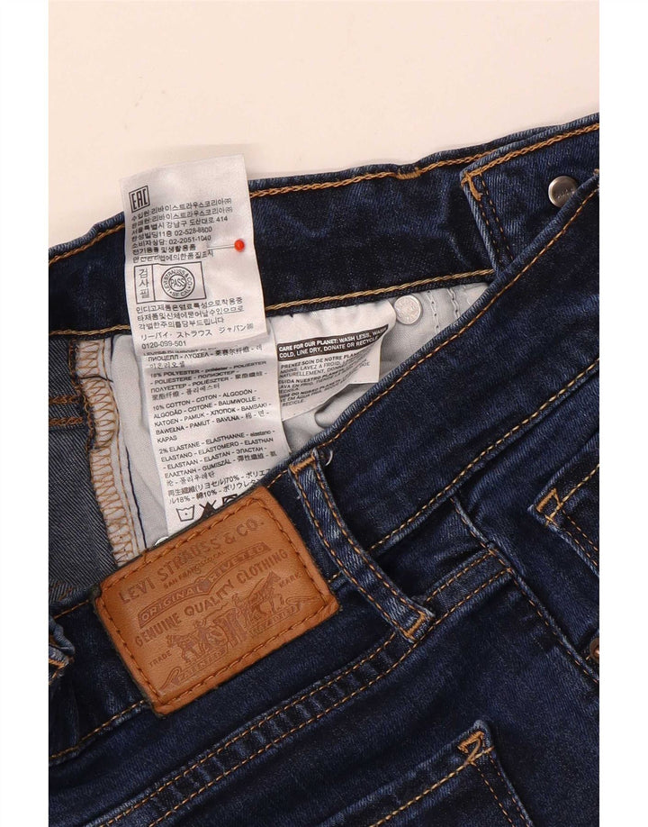 Levi's Womens 724 High Rise Straight Jeans W25 L30 Navy Blue Polyester