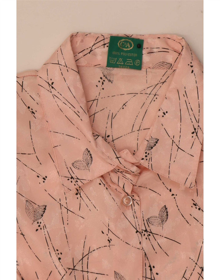 Canda Womens Abstract Pattern Short Sleeve Shirt Blouse EU 42 Large Pink