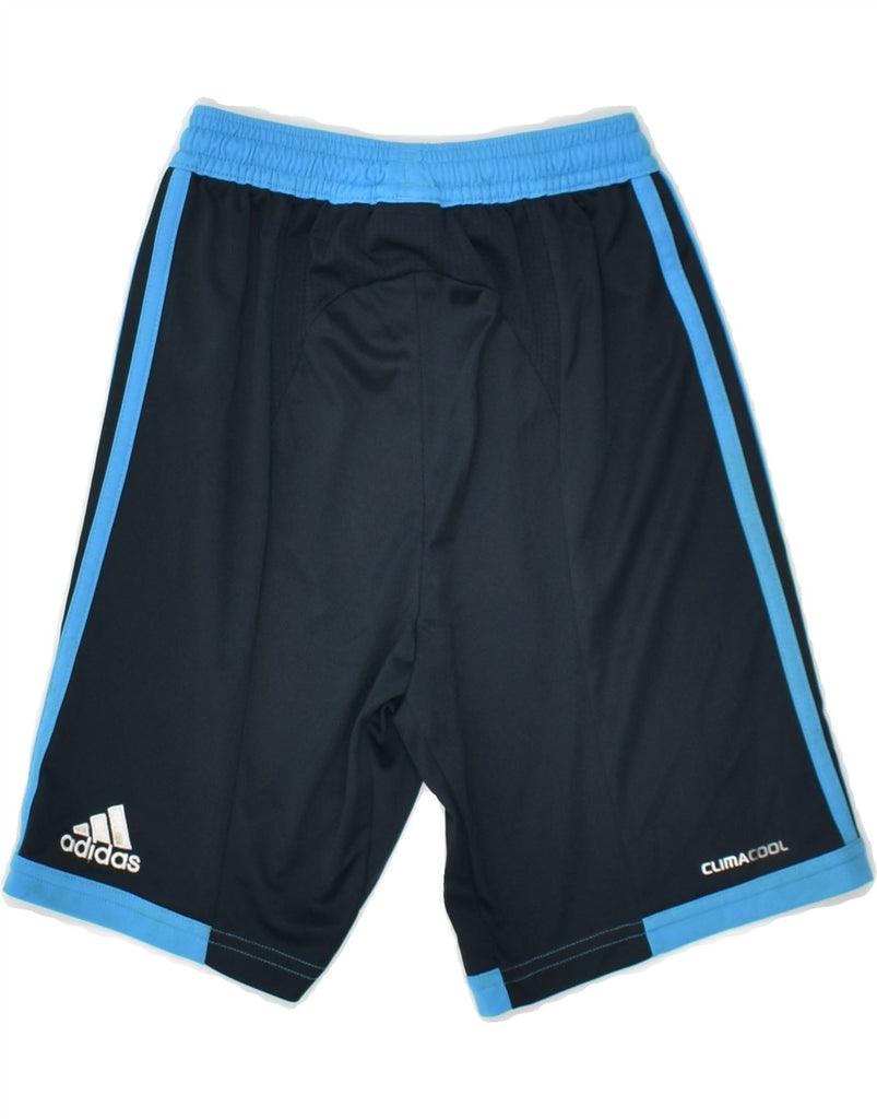 ADIDAS Boys Climacool Sport Shorts 7-8 Years Navy Blue Colourblock | Vintage Adidas | Thrift | Second-Hand Adidas | Used Clothing | Messina Hembry 