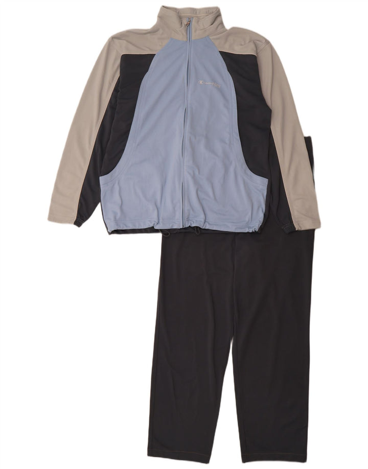 Champion Mens Full Tracksuit Medium Black Colourblock Polyester