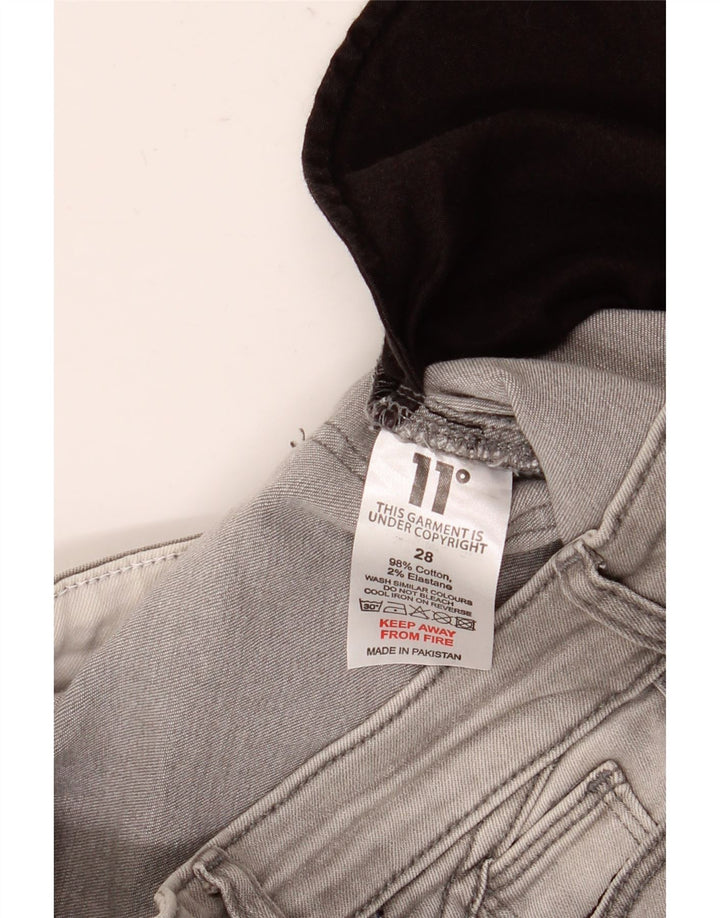 Eleven Degrees Womens Skinny Jeans W28 L30 Grey Cotton