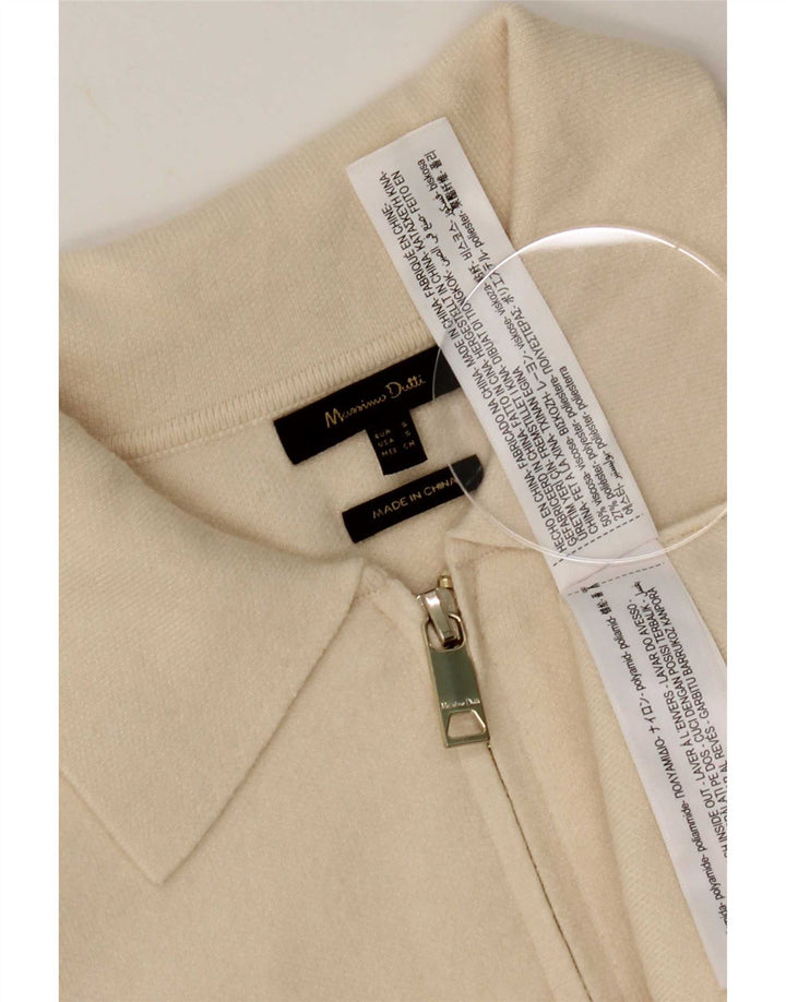 Massimo Dutti Womens Oversized Cardigan Sweater UK 10 Small Off White
