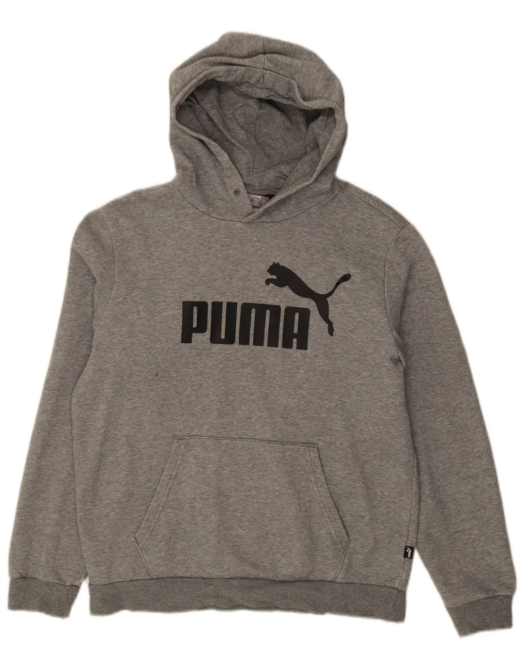 Puma Mens Graphic Hoodie Jumper Small Grey Cotton