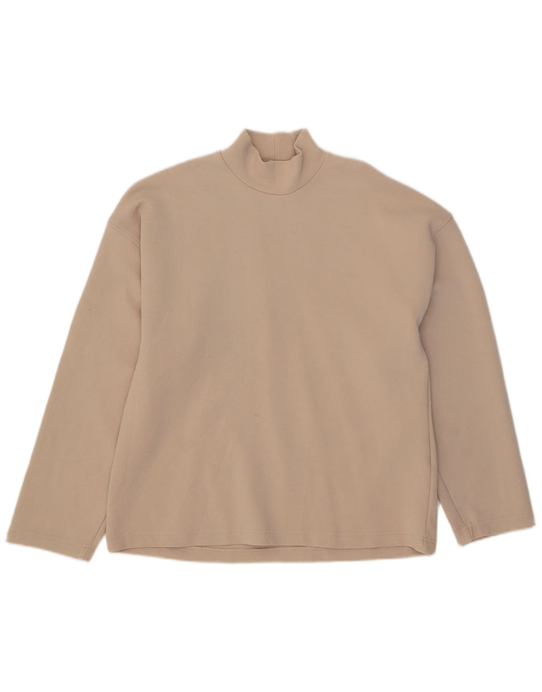 Zara Mens Top Long Sleeve Small Beige Cotton