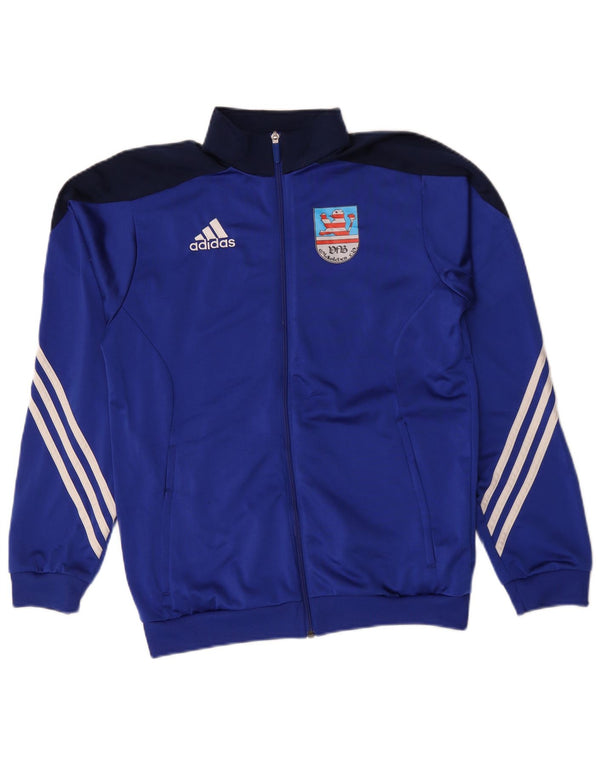 Adidas Mens Graphic Tracksuit Top Jacket Small Blue Colourblock Polyester