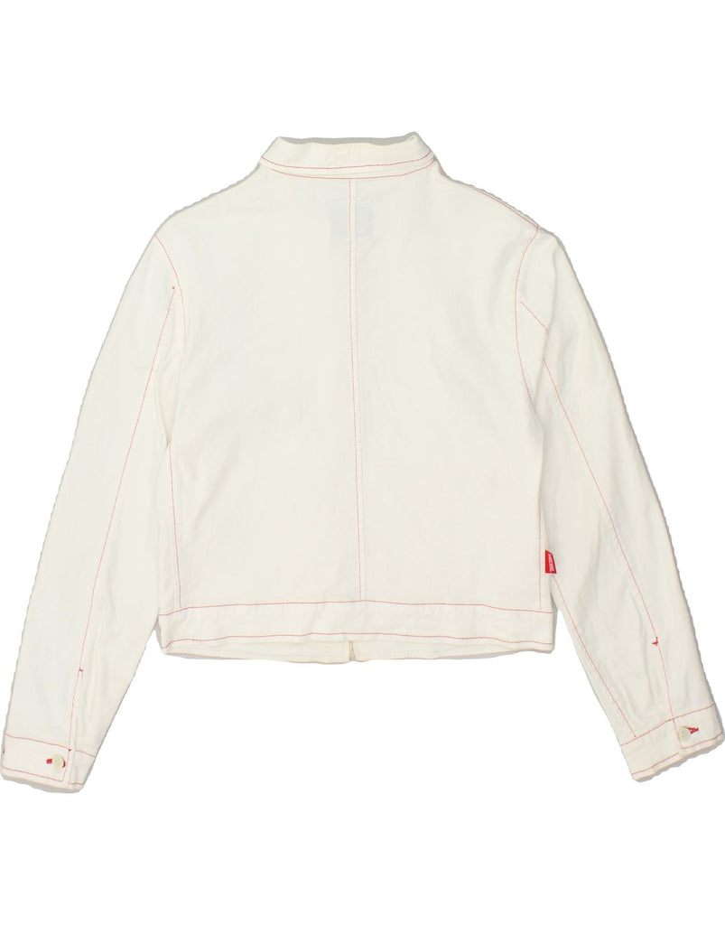 MOSCHINO Girls Bomber Jacket 11-12 Years White Cotton | Vintage Moschino | Thrift | Second-Hand Moschino | Used Clothing | Messina Hembry 