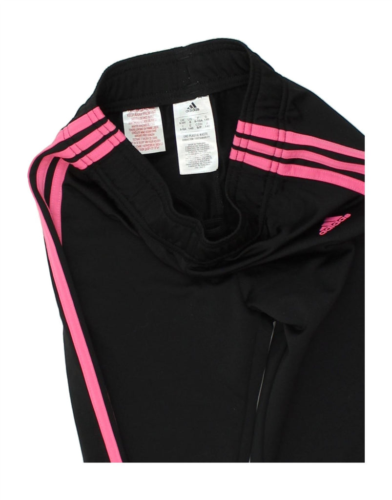 ADIDAS Girls Tracksuit Trousers Joggers 9-10 Years Black Polyester | Vintage Adidas | Thrift | Second-Hand Adidas | Used Clothing | Messina Hembry 